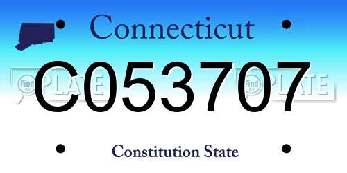 C053707 Connecticut License Plate