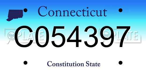 C054397 Connecticut License Plate