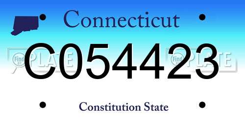 C054423 Connecticut License Plate