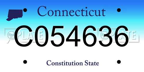 C054636 Connecticut License Plate