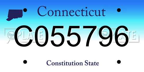 C055796 Connecticut License Plate