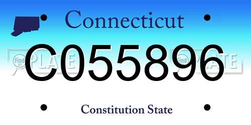 C055896 Connecticut License Plate