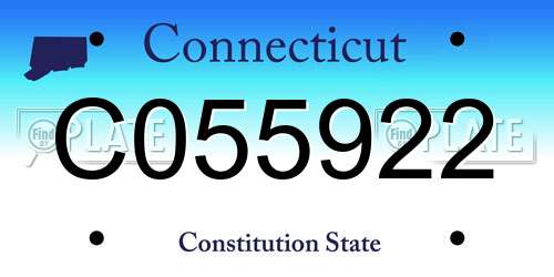 C055922 Connecticut License Plate