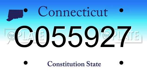 C055927 Connecticut License Plate