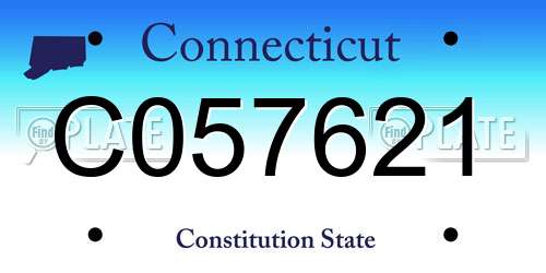 C057621 Connecticut License Plate
