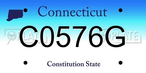 C0576G Connecticut License Plate