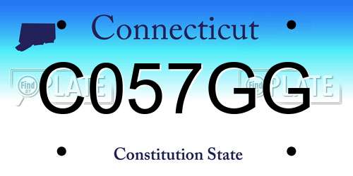 C057GG Connecticut License Plate