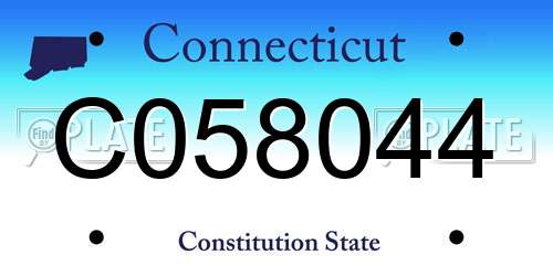 C058044 Connecticut License Plate