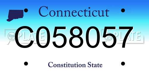 C058057 Connecticut License Plate