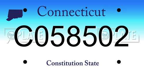 C058502 Connecticut License Plate