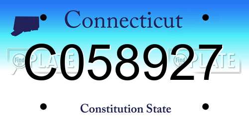 C058927 Connecticut License Plate