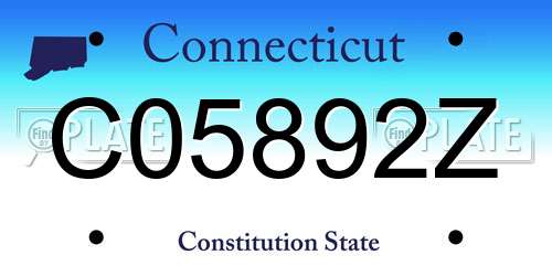 C05892Z Connecticut License Plate