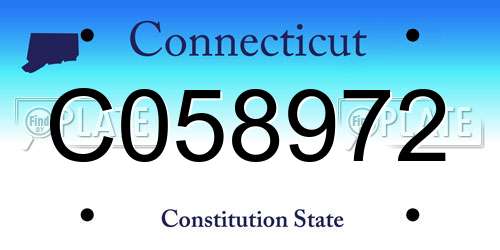C058972 Connecticut License Plate