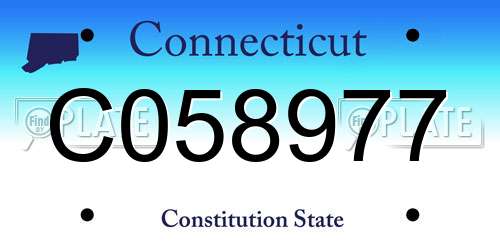 C058977 Connecticut License Plate