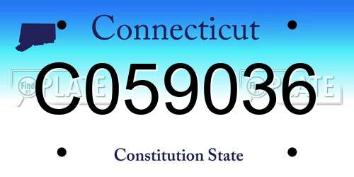 C059036 Connecticut License Plate