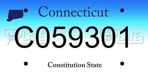 C059301 Connecticut License Plate