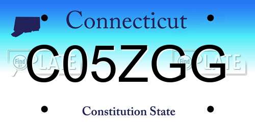 C05ZGG Connecticut License Plate