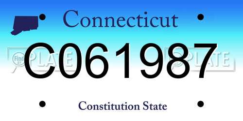 C061987 Connecticut License Plate