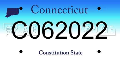 C062022 Connecticut License Plate