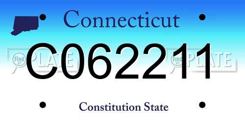 C062211 Connecticut License Plate