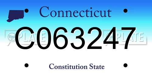 C063247 Connecticut License Plate