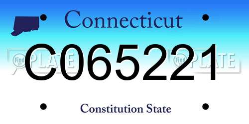 C065221 Connecticut License Plate