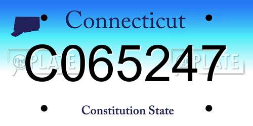 C065247 Connecticut License Plate