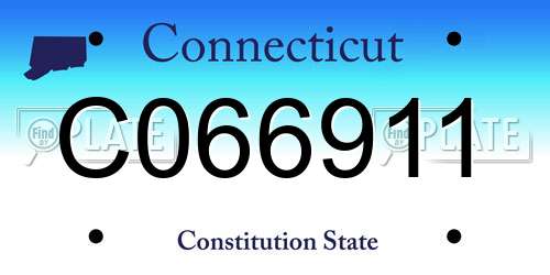 C066911 Connecticut License Plate