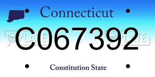 C067392 Connecticut License Plate