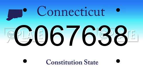 C067638 Connecticut License Plate