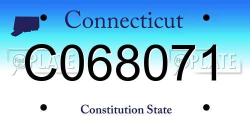 C068071 Connecticut License Plate
