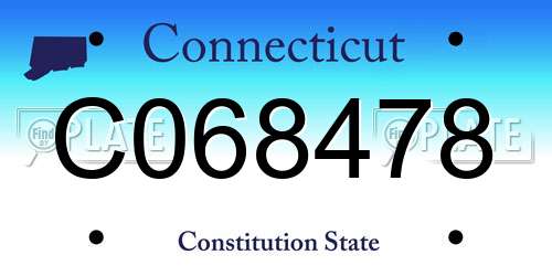 C068478 Connecticut License Plate