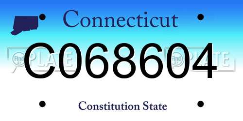 C068604 Connecticut License Plate