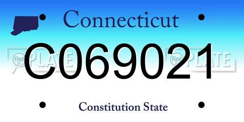 C069021 Connecticut License Plate