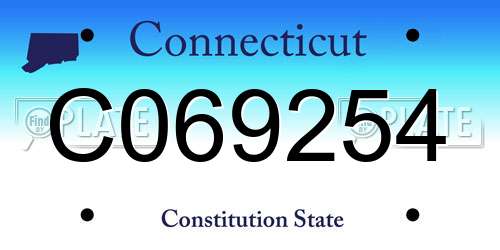 C069254 Connecticut License Plate