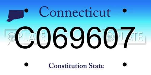 C069607 Connecticut License Plate