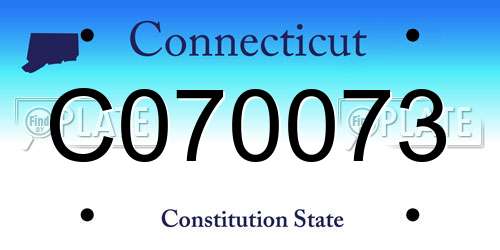 C070073 Connecticut License Plate