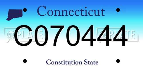 C070444 Connecticut License Plate
