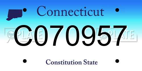 C070957 Connecticut License Plate