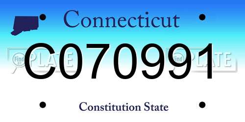 C070991 Connecticut License Plate