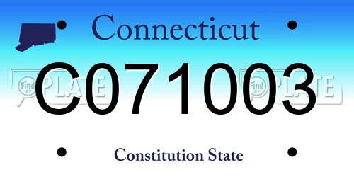 C071003 Connecticut License Plate