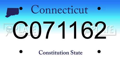 C071162 Connecticut License Plate