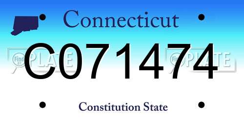 C071474 Connecticut License Plate