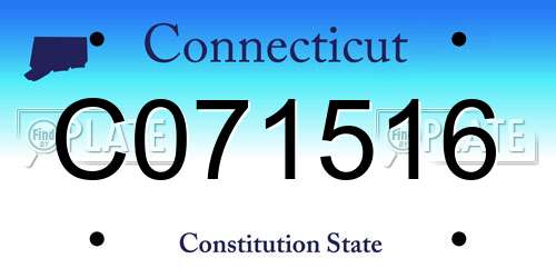 C071516 Connecticut License Plate