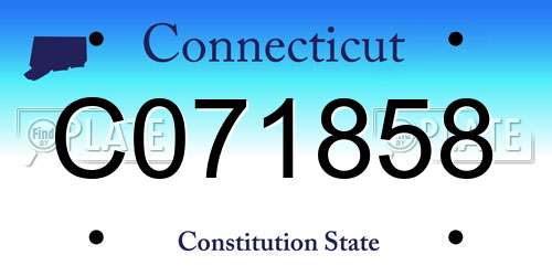 C071858 Connecticut License Plate