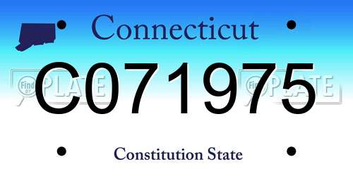 C071975 Connecticut License Plate