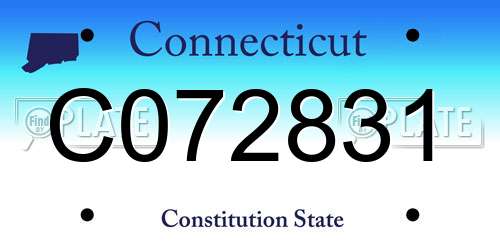 C072831 Connecticut License Plate