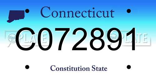 C072891 Connecticut License Plate