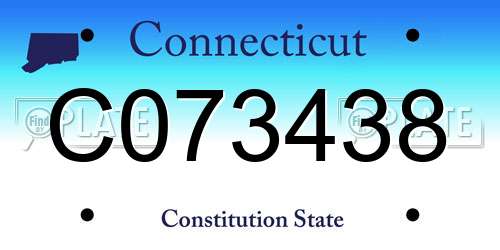 C073438 Connecticut License Plate