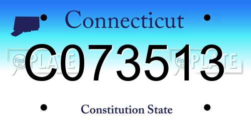 C073513 Connecticut License Plate